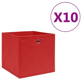 Aufbewahrungsboxen 10 Stück Vliesstoff rot 28x28x28 cm von vidaXL, Aufbewahrungskörbe - Ref: Foro24-325221, Preis: 40,58 €, R...