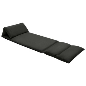 Black microfiber folding floor lounger by vidaXL, Daybeds - Ref: Foro24-325262, Price: 107,99 €, Discount: %