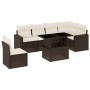 7-piece garden sofa set with brown PE rattan cushions by , Garden sets - Ref: Foro24-3267313, Price: 525,04 €, Discount: %