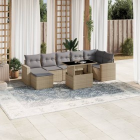 Gartensofa-Set und Kissen, 8-teilig, aus synthetischem Rattan in Beige. von , Gartensets - Ref: Foro24-3267429, Preis: 599,19...