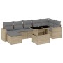 Gartensofa-Set und Kissen, 8-teilig, aus synthetischem Rattan in Beige. von , Gartensets - Ref: Foro24-3267429, Preis: 570,81...