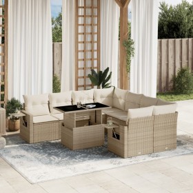 Gartensofagarnitur 9-teilig mit Kissen aus synthetischem Rattan in Beige. von , Gartensets - Ref: Foro24-3267798, Preis: 743,...