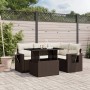 Garten-Essgruppe, 5-teilig, mit braunen Kunststoff-Rattan-Kissen. von , Gartensets - Ref: Foro24-3267883, Preis: 418,33 €, Ra...