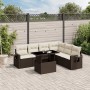 7-piece garden sofa set with brown PE rattan cushions by , Garden sets - Ref: Foro24-3267933, Price: 544,09 €, Discount: %