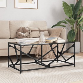 Steel coffee table with black glass surface 98.5x50x41cm by , Coffee table - Ref: Foro24-845997, Price: 65,74 €, Discount: %