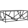 Steel coffee table with black glass surface 98.5x50x41cm by , Coffee table - Ref: Foro24-845997, Price: 63,46 €, Discount: %