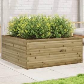 Jardinera de madera de pino impregnada 110x110x46 cm de , Maceteros y jardineras - Ref: Foro24-3282438, Precio: 214,99 €, Des...