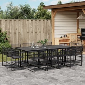 13-teiliges Gartensitzgruppen-Set aus schwarzem Kunststoff-Rattan von , Gartensets - Ref: Foro24-3295040, Preis: 751,99 €, Ra...