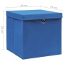 Cajas de almacenaje con tapas 4 uds azul 28x28x28 cm de vidaXL, Cestas para almacenaje - Ref: Foro24-325196, Precio: 27,21 €,...