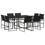 Set de comedor de jardín 9 pzas y cojines ratán sintético negro de , Conjuntos de jardín - Ref: Foro24-3295063, Precio: 421,9...