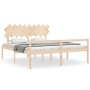 Double bed for seniors solid wood headboard by vidaXL, Beds and slatted bases - Ref: Foro24-3195561, Price: 166,99 €, Discoun...