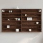 Vitrina de madera de ingeniería marrón roble 100x8,5x58 cm de , Estantes y estanterías - Ref: Foro24-847946, Precio: 55,28 €,...