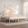 Double bed for seniors solid wood headboard by vidaXL, Beds and slatted bases - Ref: Foro24-3195561, Price: 166,99 €, Discoun...