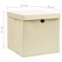 Aufbewahrungsboxen mit Deckel 4 Stück 28x28x28 cm creme von vidaXL, Aufbewahrungskörbe - Ref: Foro24-325216, Preis: 27,21 €, ...