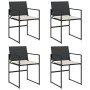 Garden chairs with cushions, 4 units, black synthetic rattan by , Garden chairs - Ref: Foro24-4008581, Price: 163,64 €, Disco...