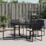 Garden chairs with cushions, 4 units, black synthetic rattan by , Garden chairs - Ref: Foro24-4008581, Price: 163,64 €, Disco...