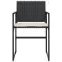 Garden chairs with cushions, 4 units, black synthetic rattan by , Garden chairs - Ref: Foro24-4008581, Price: 163,64 €, Disco...