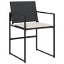 Garden chairs with cushions, 4 units, black synthetic rattan by , Garden chairs - Ref: Foro24-4008581, Price: 163,64 €, Disco...