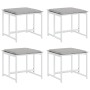 Garden stools with cushions 4 pcs steel and white textilene by , Outdoor ottomans - Ref: Foro24-4008588, Price: 83,44 €, Disc...