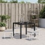 Garden stools with cushions 4 pcs steel and white textilene by , Outdoor ottomans - Ref: Foro24-4008588, Price: 83,44 €, Disc...