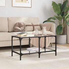 Glass and steel coffee table, 78.5x40x40 cm by , Coffee table - Ref: Foro24-845976, Price: 61,99 €, Discount: %