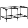 Glass and steel coffee table, 78.5x40x40 cm by , Coffee table - Ref: Foro24-845976, Price: 61,99 €, Discount: %