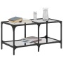 Glass and steel coffee table, 78.5x40x40 cm by , Coffee table - Ref: Foro24-845976, Price: 61,99 €, Discount: %