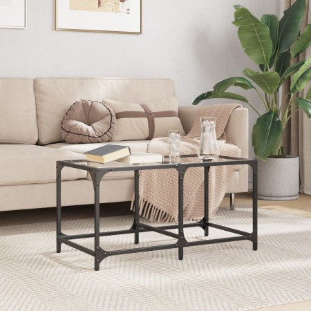 Glass and steel coffee table 78.5x40x40 cm by , Coffee table - Ref: Foro24-845974, Price: 50,99 €, Discount: %