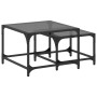 Stackable coffee tables with glass top, 2 pieces, black steel. by , Coffee table - Ref: Foro24-845983, Price: 60,34 €, Discou...