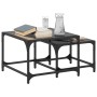 Stackable coffee tables with glass top, 2 pieces, black steel. by , Coffee table - Ref: Foro24-845983, Price: 60,34 €, Discou...