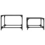 Stackable coffee tables with glass top, 2 pieces, black steel. by , Coffee table - Ref: Foro24-845983, Price: 60,34 €, Discou...