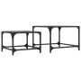 Stackable coffee tables with glass top, 2 pieces, black steel. by , Coffee table - Ref: Foro24-845983, Price: 60,34 €, Discou...