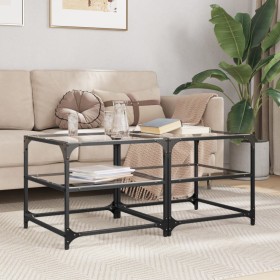 Glass surface coffee table 2 units steel 50x50x45 cm by , Coffee table - Ref: Foro24-846007, Price: 82,04 €, Discount: %