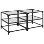 Glass surface coffee table 2 units steel 50x50x45 cm by , Coffee table - Ref: Foro24-846007, Price: 82,04 €, Discount: %