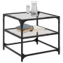 Glass surface coffee table 2 units steel 50x50x45 cm by , Coffee table - Ref: Foro24-846007, Price: 82,04 €, Discount: %