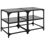 Glass surface coffee table 2 units black steel 40x40x45 cm by , Coffee table - Ref: Foro24-846005, Price: 70,23 €, Discount: %