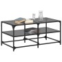 Black steel and glass coffee table, 98.5x50x45 cm by , Coffee table - Ref: Foro24-846013, Price: 89,99 €, Discount: %