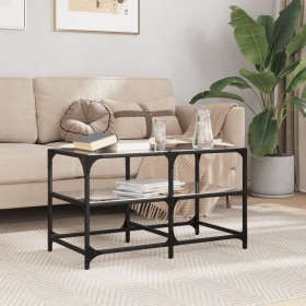 Mesa de centro superficie de vidrio acero negra 78,5x40x45 cm de , Mesas de centro - Ref: Foro24-846011, Precio: 71,99 €, Des...