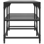 Black steel and glass coffee table, 78.5x40x45 cm by , Coffee table - Ref: Foro24-846011, Price: 71,64 €, Discount: %