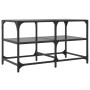 Black steel and glass coffee table, 78.5x40x45 cm by , Coffee table - Ref: Foro24-846011, Price: 71,64 €, Discount: %