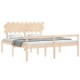 Double bed for seniors solid wood headboard by vidaXL, Beds and slatted bases - Ref: Foro24-3195561, Price: 166,99 €, Discoun...