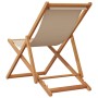 Folding beach chair made of solid eucalyptus wood and beige fabric by , Garden chairs - Ref: Foro24-366564, Price: 64,37 €, D...