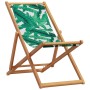 Folding beach chair made of solid eucalyptus wood and leaf fabric. by , Garden chairs - Ref: Foro24-366566, Price: 65,45 €, D...