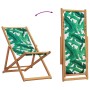 Folding beach chair made of solid eucalyptus wood and leaf fabric. by , Garden chairs - Ref: Foro24-366566, Price: 65,45 €, D...