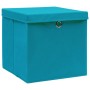 Storage boxes with lids 4 pcs baby blue 28x28x28 cm by vidaXL, Storage baskets - Ref: Foro24-325232, Price: 27,99 €, Discount: %