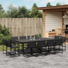 13-piece garden dining set with black textilene cushions by , Garden sets - Ref: Foro24-3295080, Price: 692,47 €, Discount: %