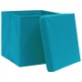 Storage boxes with lids 4 pcs baby blue 28x28x28 cm by vidaXL, Storage baskets - Ref: Foro24-325232, Price: 27,99 €, Discount: %