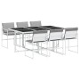 7-piece garden dining set with white textilene cushions by , Garden sets - Ref: Foro24-3295089, Price: 377,87 €, Discount: %