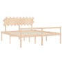 Double bed for seniors solid wood headboard by vidaXL, Beds and slatted bases - Ref: Foro24-3195561, Price: 166,99 €, Discoun...