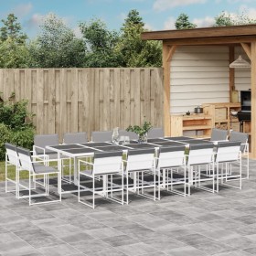 Gartensitzgruppe 15-teilig mit weißen Textilene-Kissen. von , Gartensets - Ref: Foro24-3295096, Preis: 808,99 €, Rabatt: %